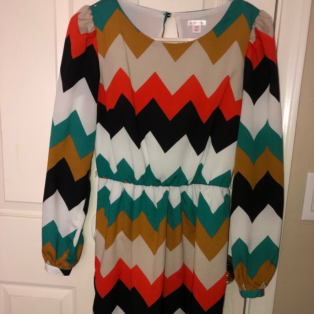 Silky Chevron Fall Dress
